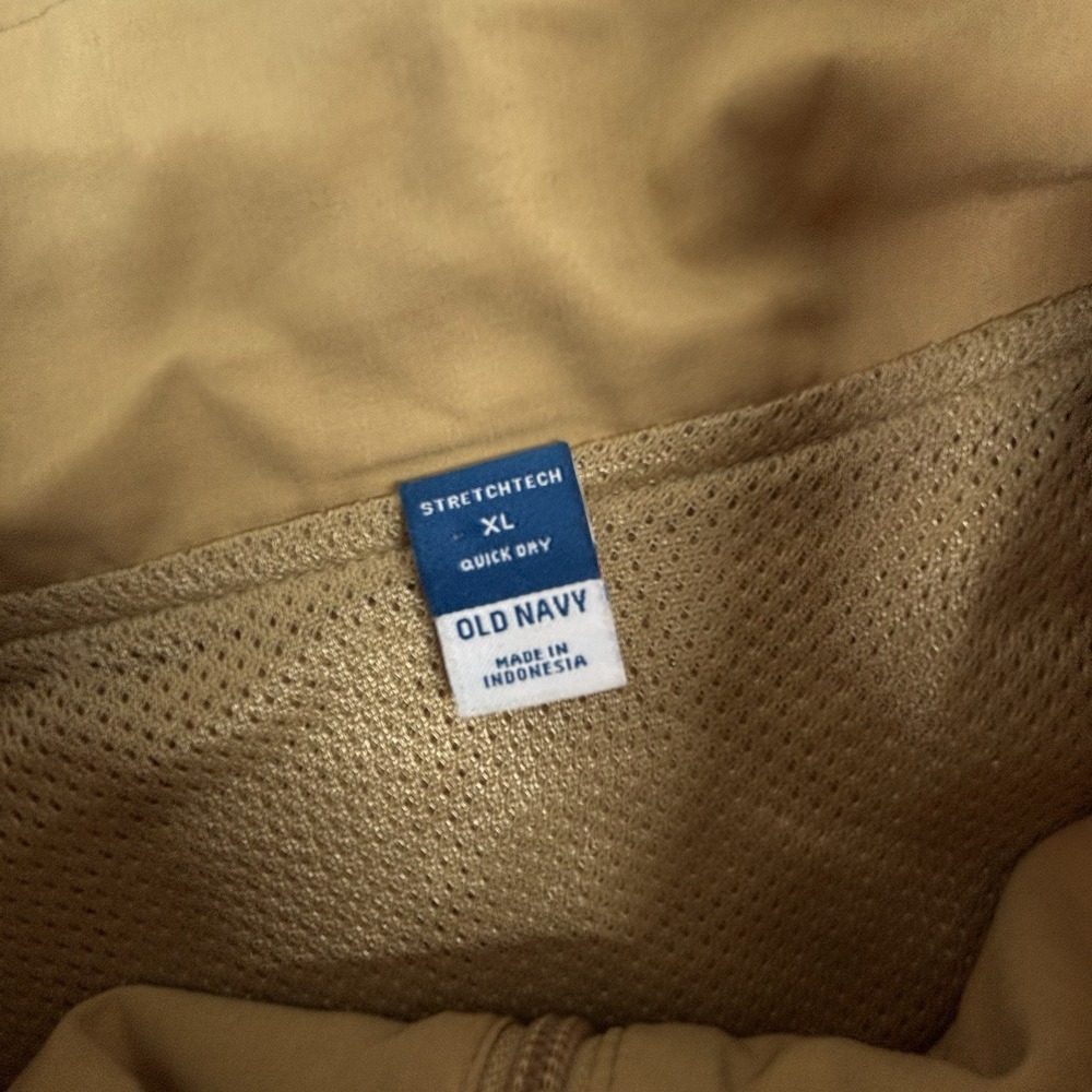 OLD NAVY Loose Stretch Tech Cinched Waist Crop Jacket XL ZipUp Mustard Vent EUC - Picture 5 of 12